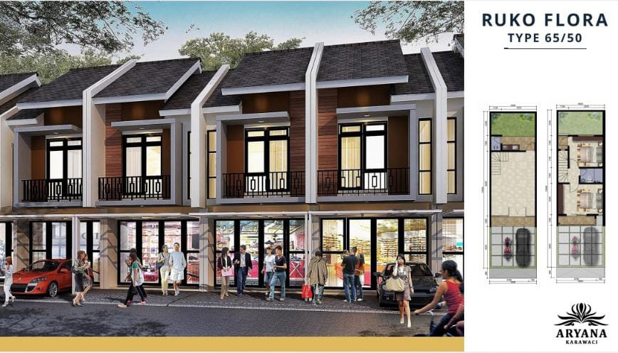 denah ruko flora aryana karawaci